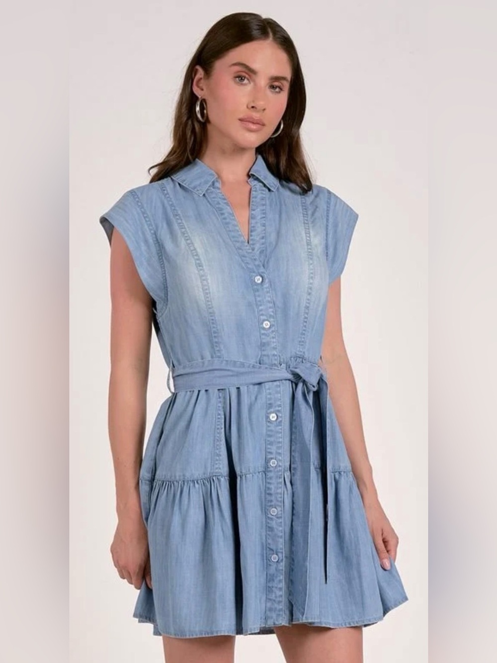 Elan Julia Denim Dress, Blue, XS